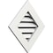Ekena Millwork Diamond Gable Vent Functional, PVC Gable Vent w/ 1" x 4" Flat Trim Frame, 12"W x 12"H GVPDI12X1201FUN - alternate 2